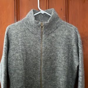 Sézane women’s small charcoal grey mohair and wool sweater. New condition.